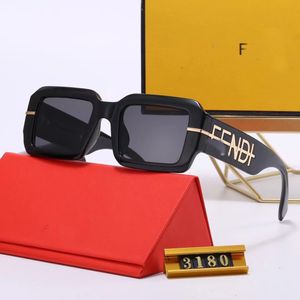 Designer FF Solglasögon för kvinnor Klassiska fyrkantiga ramplattglas för män som rider på UV -skyddande solglasögon