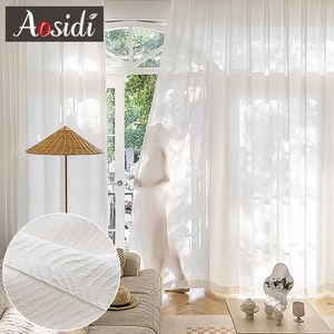 Soggiorno Tende in semi voile per finestre Camera da letto per ragazze Tulle Tenda trasparente Bagno Salon Cafe Tende Trattamento Personalizza 240109