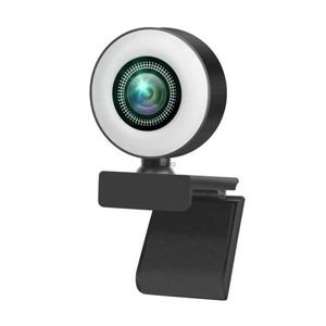 Webcam 2K Full HD1080P WebCam con messa a fuoco automatica con microfono Luce a LED Fotocamera Luce di riempimento Web Cam USB per videochiamate per laptop per conferenzeL240105