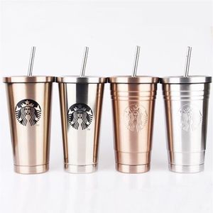2019 Starbucks Tazza da caffè da viaggio isolata sotto vuoto Bicchiere in acciaio inossidabile Caffè sudato Tazza da tè Thermos Bottiglia d'acqua C19282t
