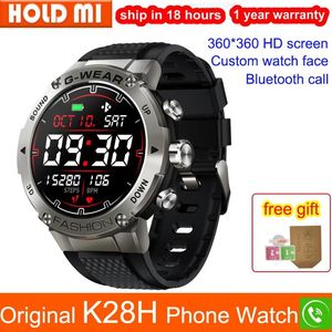 Orologi 360 * 360 HD Touch Screen Smart Watch Uomo BT Telefonata Musica Sport Fitness Tracker Super Long Standby K28H Smartwatch Android IOS