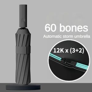 60 Bone Windbeständiger, verstärkter automatischer Regenschirm für Männer, Regen und Sonnenschein, Doppelzweck-Sonnenschutz, UV-Sonnenschirme 240109