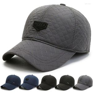 Kapity kulowe Zimowe Athletic Dad Hat Letter Hafdery Regulowane zamykanie klamry zagęszczeniem z Earflap