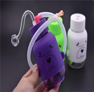 Cartoon whale plastic bottle Small Bubbler Bongs Hand size Burners Water Pipe High quality Dab Rigs Mini Bong oil burner Hookah7345797