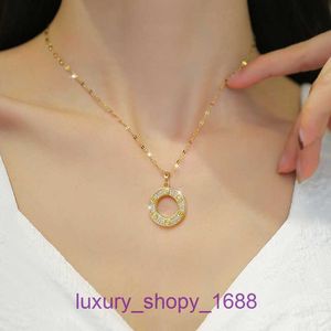 Pendant Necklace Car Tires's Collar Designer Jewelry Internet Celebrity Classic Full Sky Star Light Luxular Circular Ring With Delicate With Original Box