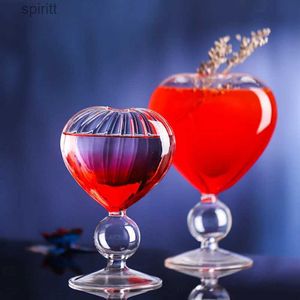 Bicchieri da vino Bicchiere da cocktail a forma di cuore Creativo trasparente Vodka Brandy Bicchiere da vino Bar Festa di nozze Bicchieri Decor Regali Copas De Vino YQ240105