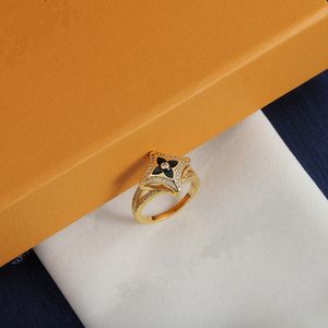 Con BOX anello pieno di diamanti in acciaio al titanio, oro, anelli da uomo e da donna, anelli con fiori neri per gli amanti, coppia, regalo di gioielli