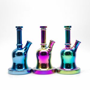 9inch Glass Bong Tobacoo Hookah Chrome 3Colors Water Pipe 14mm Feminino Joint com Tigela