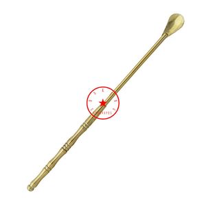 Mais recente ouro fumar erva tabaco plataformas de petróleo creme pá metal grande estilo dabber colher palha portátil anel vara poker bubbler waterpipe bong cigarro titular dhl