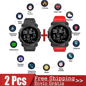 Watches 2Pcs FD68S Smart Watch Men Women Touch Screen Sports Fitness Bracelets Smart Wristwatch Bluetooth For Android Ios Free Shipping