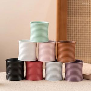 Candle Holders Striped Ceramic Cup Jar Holder Candlestick Dedroom Living Room Home Decoration Family Party Gift Supplies