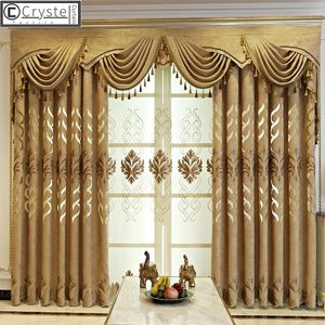 European Chenille Curtain for Living Room Bedroom Highend Jacquard Fabric Luxury Valance Coffee Yarn Customization 240109