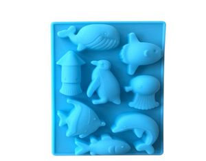 DIY Tools Silicone Mold Cake Sea World Dolphin and Fish Chocolate Jelly Pudding Moulds Handmade Soap Molds4257348