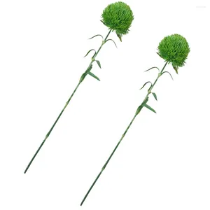 Dekorativa blommor 2 st inomhus växt faux grönska stjälkar realistiska konstgjorda växter hårboll litet kontor