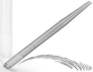 Silver professional permanent makeup pen 3D embroidery makeup manual pen tattoo eyebrow microblade 50pcslot 1906998