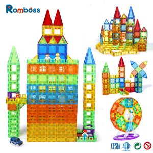 ROMBOSSカラフルな窓のアーキテクチャパズル教育ビルディングブロックおもちゃクリエイティブ品種磁気おもちゃ240110