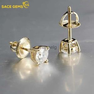 Серьги-гвоздики SACE GEMS Classic 8MM 2 с муассанитом и сертификатом, серьги-гвоздики из стерлингового серебра 925 пробы для женщин, ювелирные изделия для свадебной вечеринки YQ240110