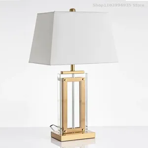 Table Lamps Postmodern Simple American Study Hardware Sandwich Crystal Household Lamp Living Room Bedroom Bedside