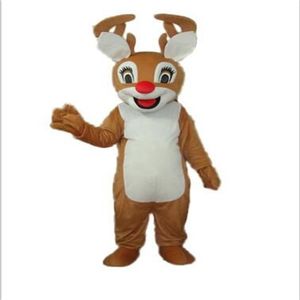 2019 med en mini -fan inuti huvudet Christmas Red Nose Reindeer Deer Mascot Costume For Adult to wear293x