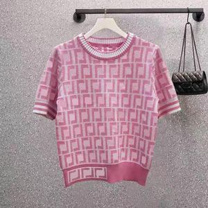 Felpe moda uomo donna f maglietta firmata piena di lettere stampate maglietta a maniche corte mens girocollo maglietta pullover magliette larghe a maglia L