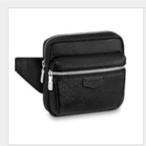 2021 CLASSIC fashion black flower bags Blanded real leather waist pocket bag men cross body shoulder purse298Q