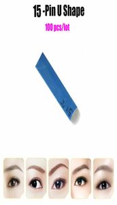 18 Pin U Shape Tattoo Needles Permanent Makeup Eyebrow Embroidery Blade For 3D Microblading Manual Tattoo Pen 100Pcslot2443134