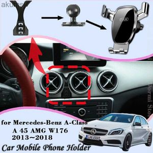 Mobiltelefoner Holders Mobiltelefoninnehavare för Mercedes-Benz A-Class A 45 AMG W176 2013 ~ 2018 Air Vent Clip Cell Stand Support Gravity Car Accessories YQ240110