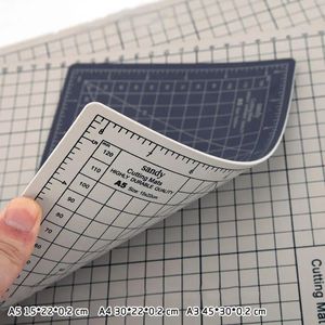 A2 Two-color Cutting Board Diy Manual Rubber Stamp Carving Pad Cutting Board Cutting Grid Pvc Grid Line Self-healing Cutting Pad 240109