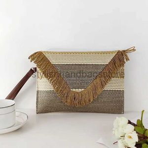 Sacos de embreagem Embreagens de tecido Largo Stripe Tassel Envelope Bolsas elegantebolsasloja