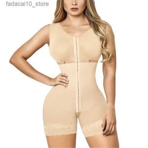 Waist Tummy Shaper Corset Femme Sleeveless Short Breasted Body Shaper Firm Control High-Thight Shapewear for Women Eye N Hook Fat Burner Q240110