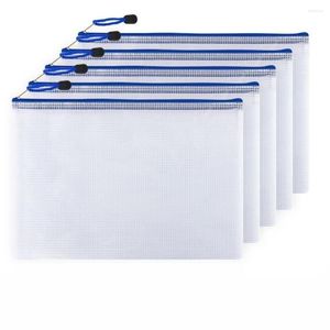 Torby magazynowe 5PCS A4 Transparent siath Document Bag Waterproof Waterproof torebka na szkolną organizację domu