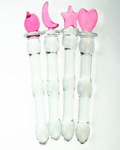 MoonStarbearheart Pyrex Glass Anal Butt Plug Crystal Dildo Kvinnliga vuxna Masturbation Products Sex Toys Pärlor Anus Stopper Y1919314521