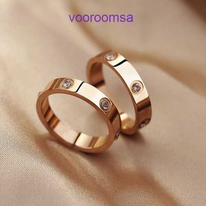 Designer smycken carter ringer heta säljer koreansk version av samma nagel full diamant titan stål ring design ljus lyxvatten med originallåda