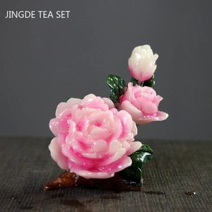 Creative Du Dan Flowers Model Color Changing Tea Pet Lucky Harts Ornament Tea Bild Butik Tea Set Decoration Accessories 240110