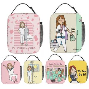 Doctor Nurse Healthy Lunch Bags Isolierte Enfermera En Apuros Produkt Lebensmittelbehälter Tasche Thermokühlbox für Büro 240109