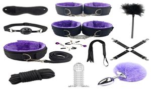 Novo sexo algemas chicote anal plug cauda colar gag corda bdsm sexo bondage kit erótico sm adulto jogos brinquedos sexuais para mulher y2011186050831