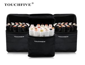 TouchFive 24 Color Art Markers تعيين حبر الرسم الفني للفرشاة المزدوجة في رسم الكحول لرسم علامات المانجا ART 201125138196