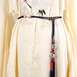 Roupas chinesas cinto faixa fivela corda estilo antigo cintura corda decoração cintura pingente cinto borla cintura corrente 240110