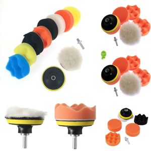 Nya andra interiörstillbehör 7/11PCSpolishing Sponge Plate Set Imitation Plush Waxing Slipning Rengöring Svamphjul Bil Beauty Set Electric Drill Polering