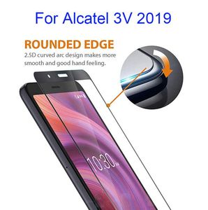 Alcatel 3V 2019 için 25D Tam Kapak Ekranı Koruyucu Temsilli Cam, CoolPAD LegacyFoxxd Miro L590A LG Sty1965336