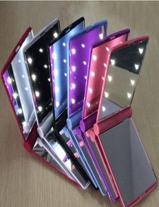 Lady Makyaj Aynası Kozmetik 8 LED Katlanır Taşınabilir Seyahat Sıkıştırılabilir Cep Işıkları LAMP2021POP ALL9809305 için Universal