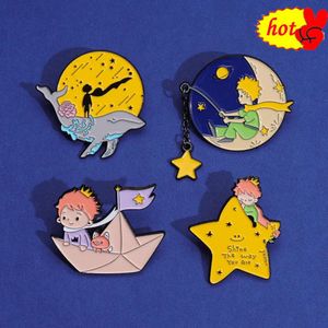 Prince Star Fairy Tale Rose Universe moon metal design Badges Brooch Enamel Pins label Bag Backpack hat Jewelry accessories