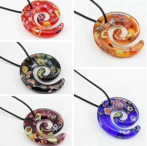 Naszyjniki wiszące hurtowe 5pcs ręcznie robione murano lampwork szkło vintage vintex 50 50 mm Fit Naszyjnik Prezenty LL70