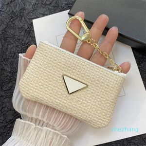 Mini Straw Coin Purses Designer Wallet Woman Purse Plånböcker Key Pouch Fashion Card Holder Clutch 5A Kvalitet