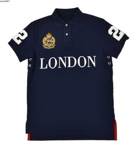 Męskie Polos Wysokiej jakości koszulki miast Men Hafdery Cotton London Navy Toronto New York Fashion Casual Shirt