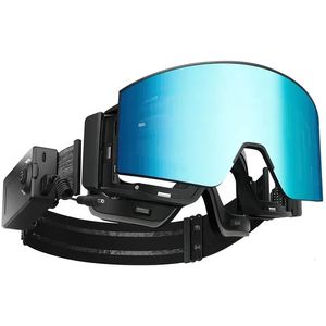 Modische, elektrisch beheizte Anti-Fog-polarisierte Skibrille, magnetische, austauschbare Verlaufsglas-Schneemobilbrille 240109