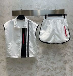 Carta esportiva conjunto de duas peças feminino regatas solto casual bandagem shorts náilon combinando agasalho feminino