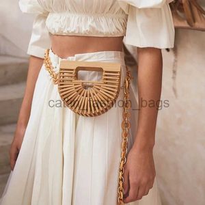 Totes Summer Chain Bamboo Basket Mini Lipstick Bag Messenger Bag Waist Bagcatlin_fashion_bags