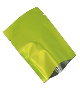 7x10cm 500st. Grön platt aluminiumfoliepåsar Glossy Öppna Packing Bag Mylar Plastic Package Puches Small Mini Power Storage Bags1550776