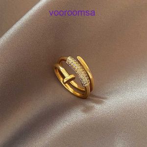 Fashion Ring Carter Ladies Rose Gold Silver Lady Rings Designer jewelry for sale Micro inlaid zircon nail ring womens Instagram trendy and With Original Box